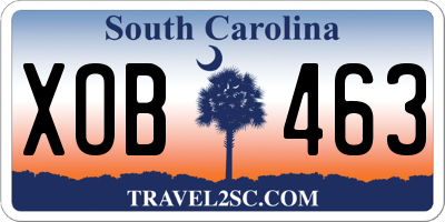 SC license plate XOB463