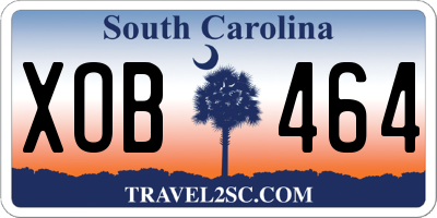 SC license plate XOB464