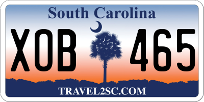 SC license plate XOB465