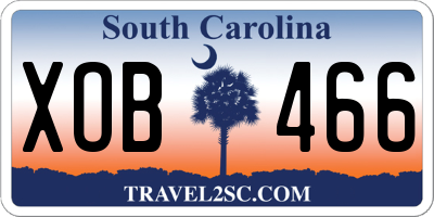 SC license plate XOB466