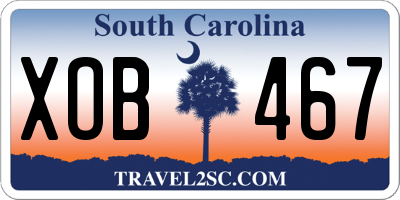 SC license plate XOB467