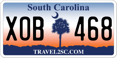 SC license plate XOB468