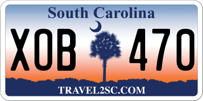 SC license plate XOB470