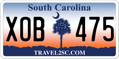 SC license plate XOB475