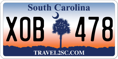 SC license plate XOB478