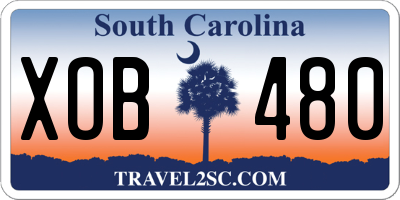 SC license plate XOB480
