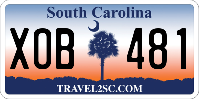 SC license plate XOB481