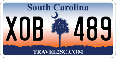 SC license plate XOB489