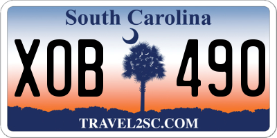 SC license plate XOB490