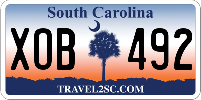 SC license plate XOB492