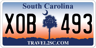 SC license plate XOB493