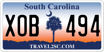 SC license plate XOB494