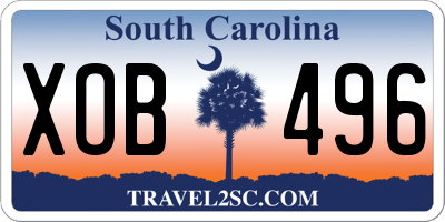 SC license plate XOB496