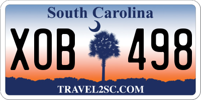 SC license plate XOB498