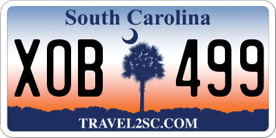 SC license plate XOB499