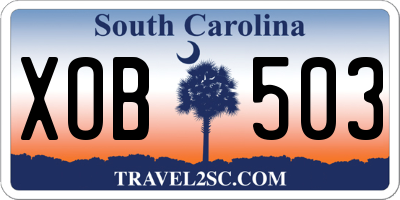 SC license plate XOB503