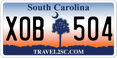 SC license plate XOB504