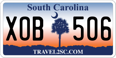 SC license plate XOB506