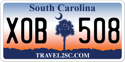 SC license plate XOB508