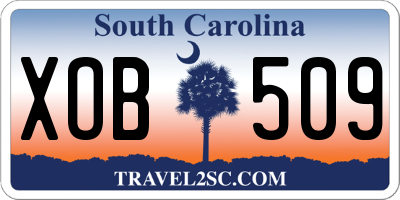 SC license plate XOB509