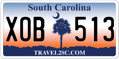 SC license plate XOB513