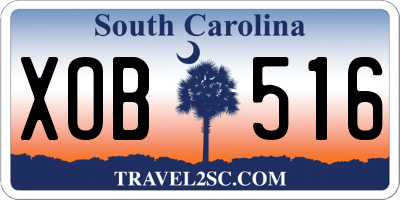 SC license plate XOB516