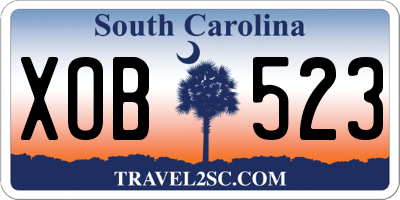 SC license plate XOB523