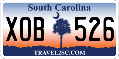 SC license plate XOB526