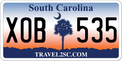 SC license plate XOB535