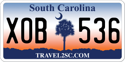 SC license plate XOB536