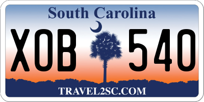 SC license plate XOB540