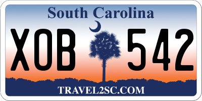 SC license plate XOB542