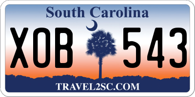 SC license plate XOB543