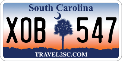 SC license plate XOB547