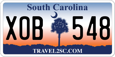 SC license plate XOB548