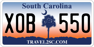 SC license plate XOB550