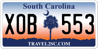 SC license plate XOB553