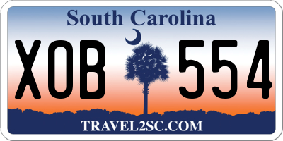 SC license plate XOB554