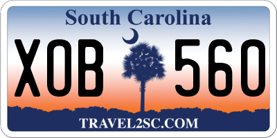 SC license plate XOB560