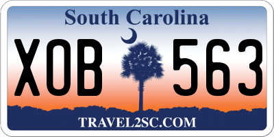 SC license plate XOB563