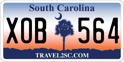SC license plate XOB564
