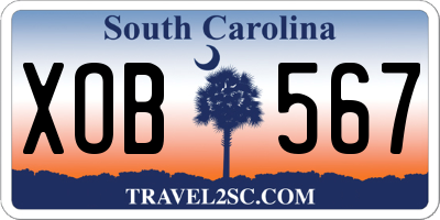SC license plate XOB567