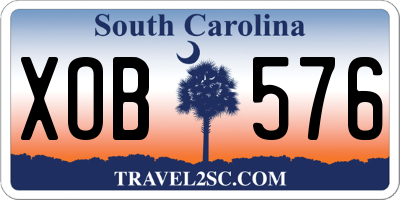 SC license plate XOB576