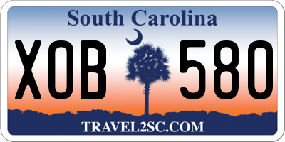 SC license plate XOB580