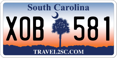 SC license plate XOB581