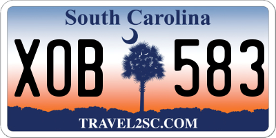 SC license plate XOB583