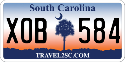 SC license plate XOB584
