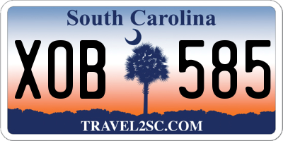 SC license plate XOB585