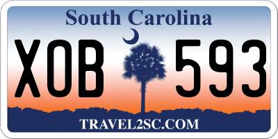 SC license plate XOB593