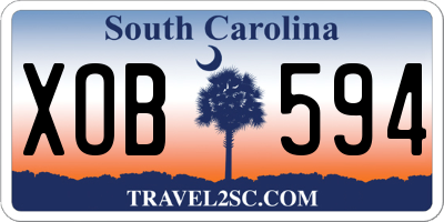 SC license plate XOB594